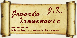 Javorko Komnenović vizit kartica